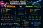 Casino and sports betting player preference comparison with gambling behaviour statistics